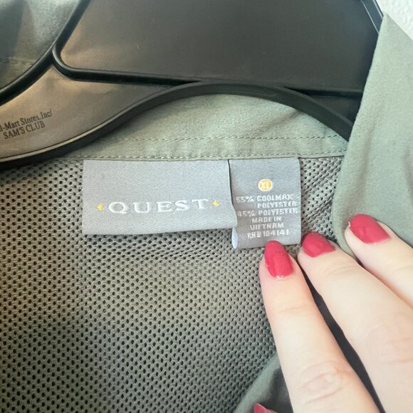 Quest Lightweight Olive Green Button Down Long Sleeve Fishing Shirt Size XL - Picture 3 of 11